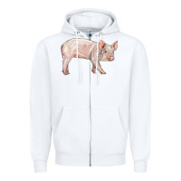 White american yorkshire pig  baby Zipper Hoodie - LillyAllenDesigns