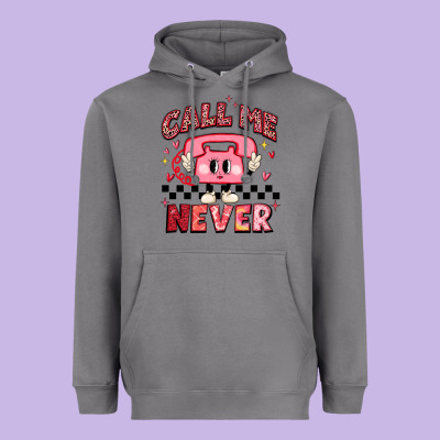 Call Me Never Heavyweight Hoodie Designed By Maliassmallbusiness