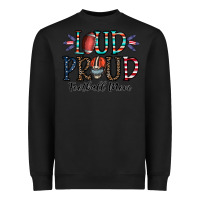 Black loud proud football mom Heavyweight Sweatshirt - CowhideDigitalArt