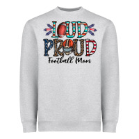 Heather Grey loud proud football mom Heavyweight Sweatshirt - CowhideDigitalArt