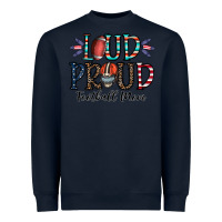 Navy loud proud football mom Heavyweight Sweatshirt - CowhideDigitalArt