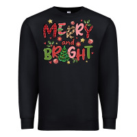 Black merry and bright Premium Sweatshirt - MaliasSmallBusiness