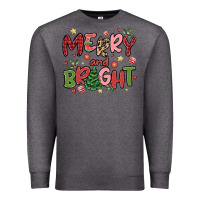 Charcoal Heather merry and bright Premium Sweatshirt - MaliasSmallBusiness
