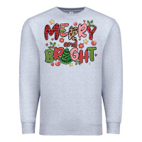 Heather Grey merry and bright Premium Sweatshirt - MaliasSmallBusiness