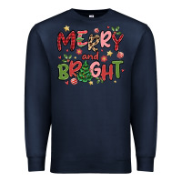 Navy merry and bright Premium Sweatshirt - MaliasSmallBusiness