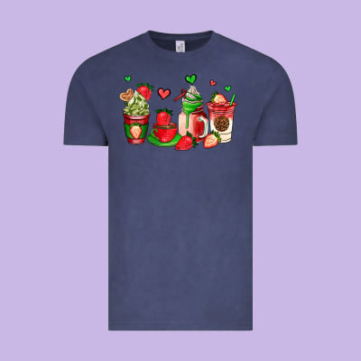 Strawberry Coffee Cups Vintage Tee Designed By Adodesignshop