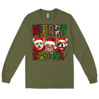 Army Green merry woofmas dogs Long Sleeve Tee - Jasminsmagicworld