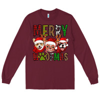 Burgundy merry woofmas dogs Long Sleeve Tee - Jasminsmagicworld