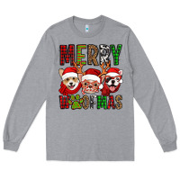 Heather Grey merry woofmas dogs Long Sleeve Tee - Jasminsmagicworld
