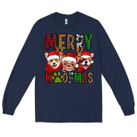 Navy merry woofmas dogs Long Sleeve Tee - Jasminsmagicworld