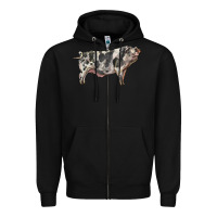 Black Spotted Pig Zipper Hoodie - LillyAllenDesigns