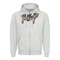 Dove Grey Spotted Pig Zipper Hoodie - LillyAllenDesigns