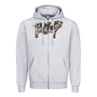 Heather Grey Spotted Pig Zipper Hoodie - LillyAllenDesigns