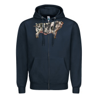 Navy Spotted Pig Zipper Hoodie - LillyAllenDesigns