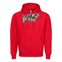 Red Spotted Pig Zipper Hoodie - LillyAllenDesigns