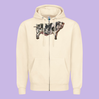 Spotted Pig Zipper Hoodie Designed By Lillyallendesigns