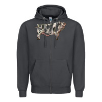 Smoke Spotted Pig Zipper Hoodie - LillyAllenDesigns
