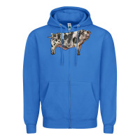 True Royal Spotted Pig Zipper Hoodie - LillyAllenDesigns