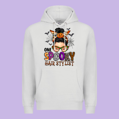 One Spooky Hair Stylist Premium Hoodie Designed By Barkaloodesign