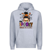 Heather Grey one spooky hair stylist Premium Hoodie - BarkalooDesign