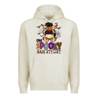 Oatmeal Heather one spooky hair stylist Premium Hoodie - BarkalooDesign