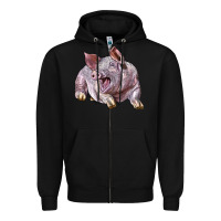 Black Landrace Pig Zipper Hoodie - LillyAllenDesigns