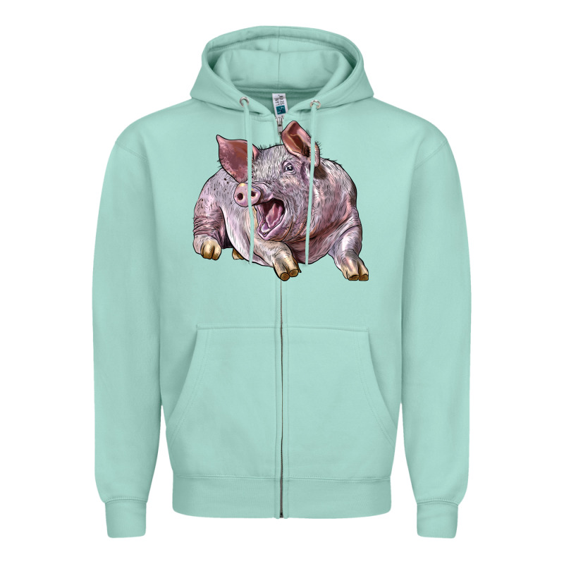 Landrace Pig Zipper Hoodie by LillyAllenDesigns | Teevron