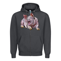 Smoke Landrace Pig Zipper Hoodie - LillyAllenDesigns