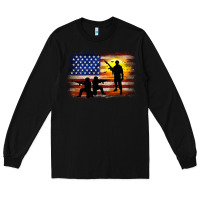 Black american flag soldier sunset Long Sleeve Tee - JahusDesignShop