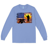 Colony Blue american flag soldier sunset Long Sleeve Tee - JahusDesignShop