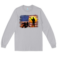 Moon Dust american flag soldier sunset Long Sleeve Tee - JahusDesignShop