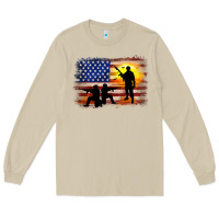 Mushroom american flag soldier sunset Long Sleeve Tee - JahusDesignShop