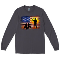 Smoke american flag soldier sunset Long Sleeve Tee - JahusDesignShop
