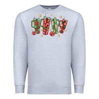 Heather Grey Christmas cups Premium Sweatshirt - MaliasSmallBusiness