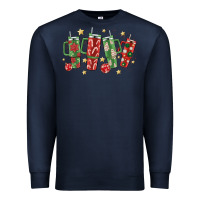Navy Christmas cups Premium Sweatshirt - MaliasSmallBusiness
