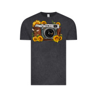 Vintage Black sunflower bee vintage camera Vintage Tee - FaDigitalArtStudio