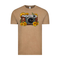 Vintage Coffee sunflower bee vintage camera Vintage Tee - FaDigitalArtStudio