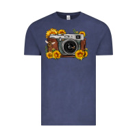 Vintage Denim sunflower bee vintage camera Vintage Tee - FaDigitalArtStudio