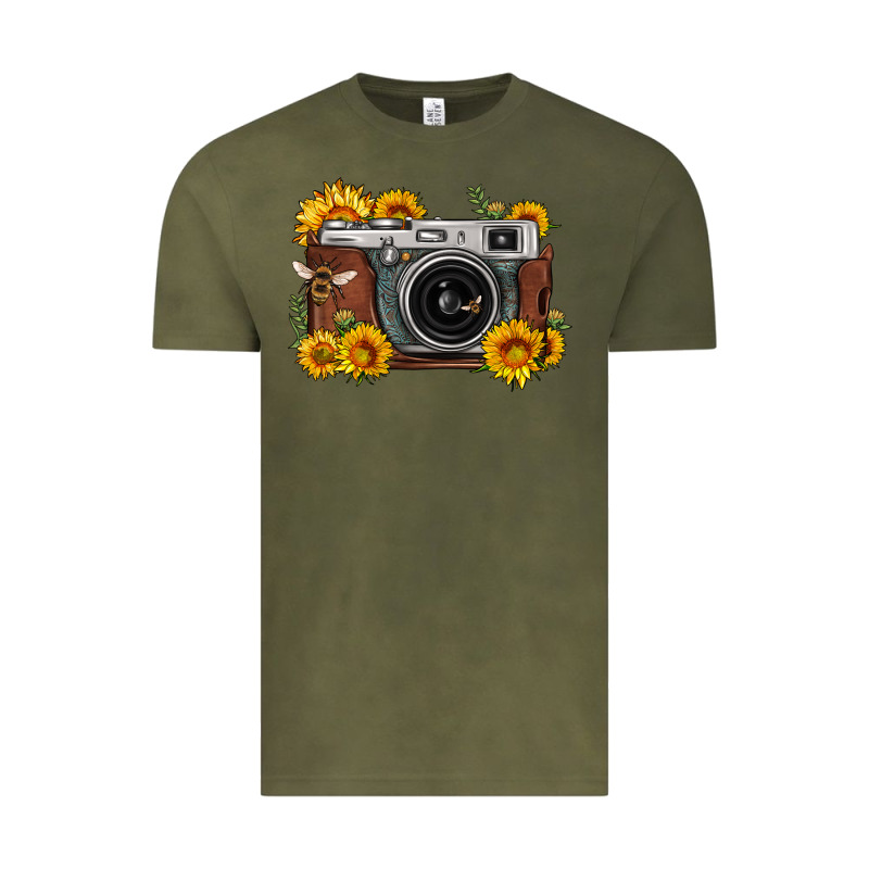 Sunflower Bee Vintage Camera Vintage Tee by FaDigitalArtStudio | Teevron