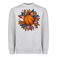 Heather Grey basketball sunflower Heavyweight Sweatshirt - HRA Design Shop