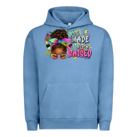Pigment Pebble Blue 70's made 80's raised afro messy bun Urban Hoodie - texasbilliewilder