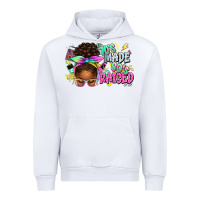 White 70's made 80's raised afro messy bun Urban Hoodie - texasbilliewilder