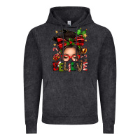Vintage Black christmas believe afro messy bun Vintage Hoodie - texasbilliewilder