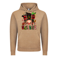 Vintage Coffee christmas believe afro messy bun Vintage Hoodie - texasbilliewilder