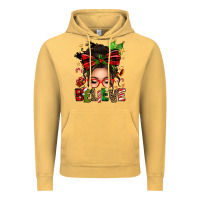 Vintage Mustard christmas believe afro messy bun Vintage Hoodie - texasbilliewilder