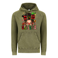Vintage Olive christmas believe afro messy bun Vintage Hoodie - texasbilliewilder