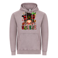 Vintage Zinc christmas believe afro messy bun Vintage Hoodie - texasbilliewilder