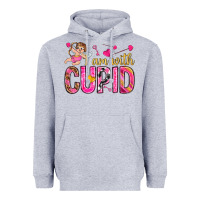 Heather Grey i am with cupid Heavyweight Hoodie - NancyCooperArtShop