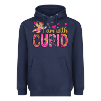 Navy i am with cupid Heavyweight Hoodie - NancyCooperArtShop
