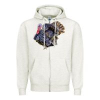 Oatmeal Heather Bronze Turkey Zipper Hoodie - LillyAllenDesigns